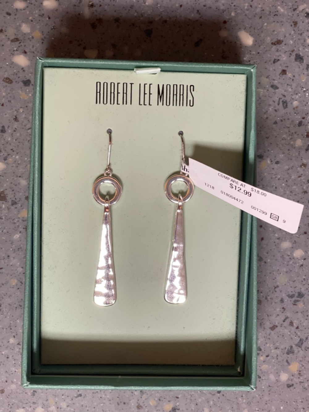 Robert Lee Morris Silver Hammered Drop Dangle Earrings